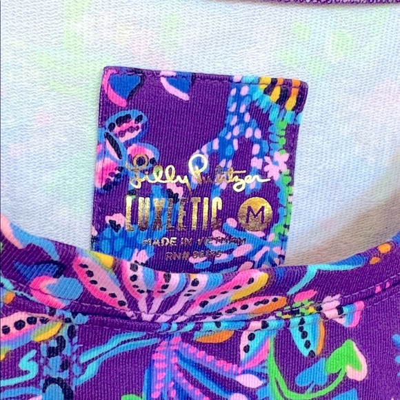 Lilly Pulitzer Luxletic Purple Berry Colony Conga Blythe Pullover UPF 50+ Top ~ - Picture 6 of 14